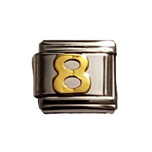 Italian Charm Bracelet Alphabet Letter Link - NUMBER "8"